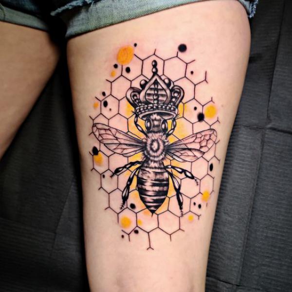 50 Honeycomb tattoo Designs with Meaning