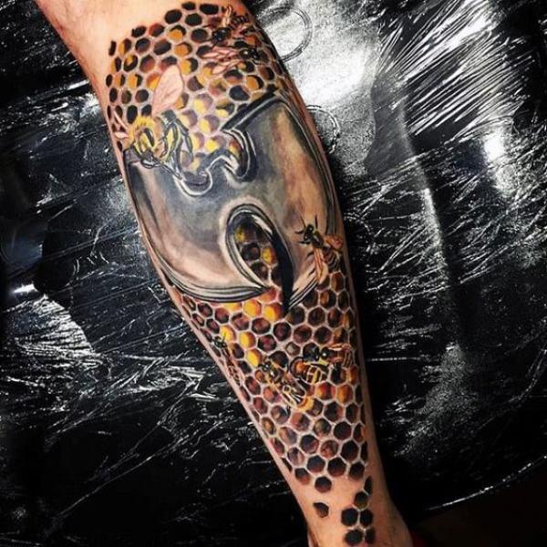 50 Honeycomb tattoo Designs with Meaning