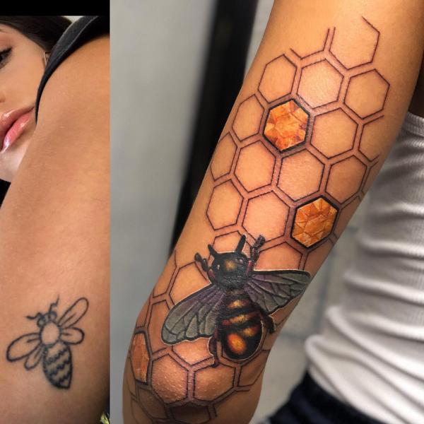 50 Honeycomb tattoo Designs with Meaning