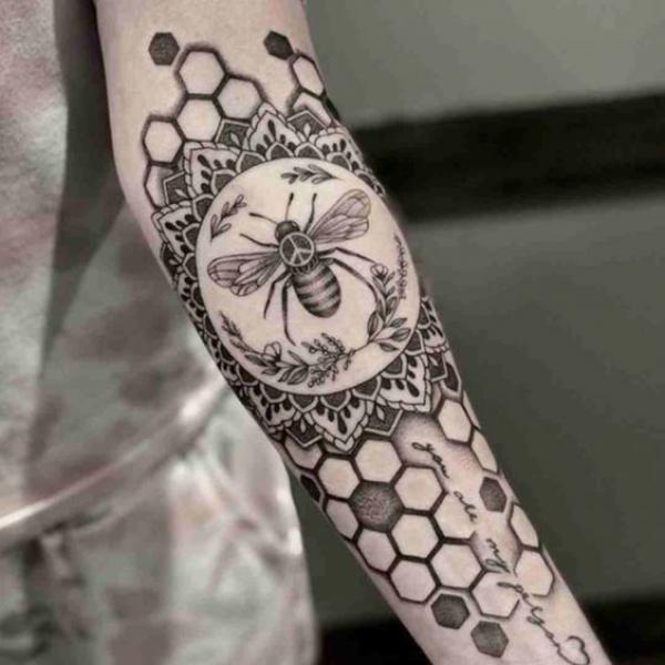 50 Honeycomb tattoo Designs with Meaning