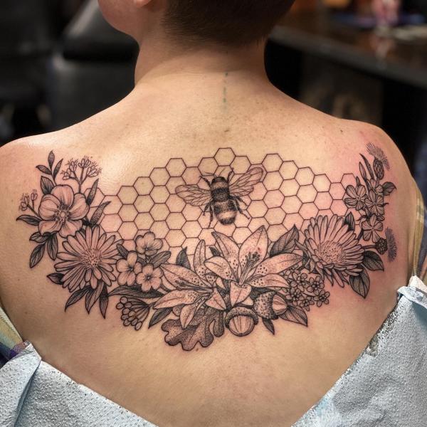 50 Honeycomb tattoo Designs with Meaning