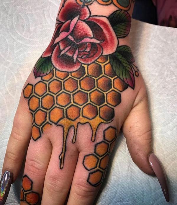 50 Honeycomb tattoo Designs with Meaning
