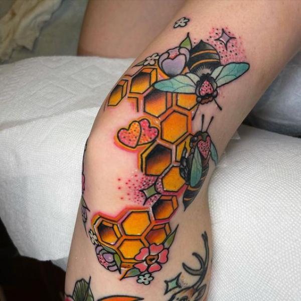 50 Honeycomb tattoo Designs with Meaning