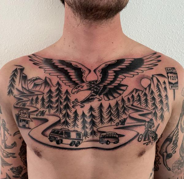 50 Black and White American Traditional Tattoo Designs
