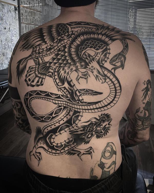 50 Black and White American Traditional Tattoo Designs