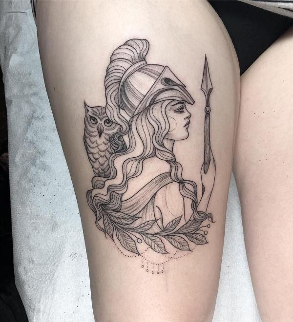 30 Athena Tattoo Designs and Their Meanings