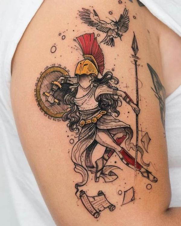 30 Athena Tattoo Designs and Their Meanings