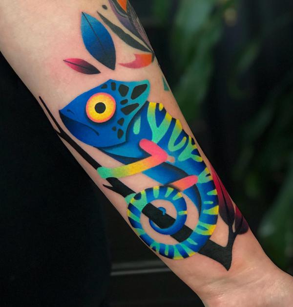 40 Chameleon Tattoo Designs with Meaning