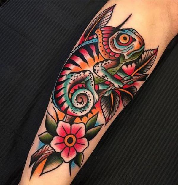 40 Chameleon Tattoo Designs with Meaning