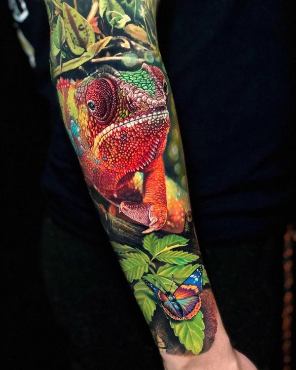 40 Chameleon Tattoo Designs with Meaning