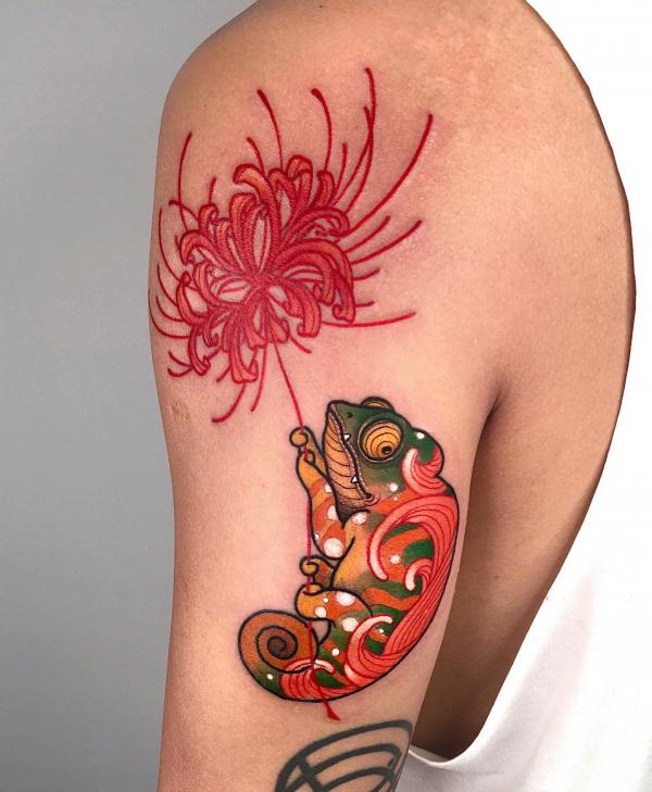 40 Chameleon Tattoo Designs with Meaning
