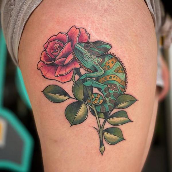 40 Chameleon Tattoo Designs with Meaning