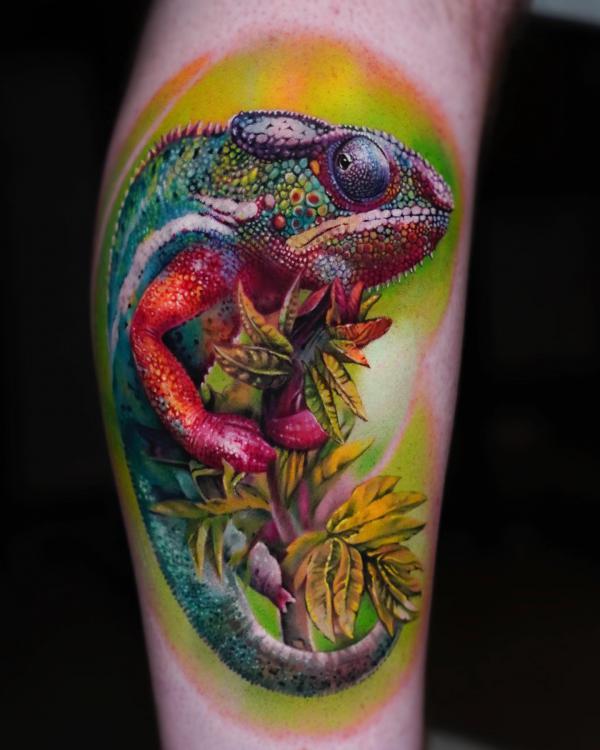 40 Chameleon Tattoo Designs with Meaning
