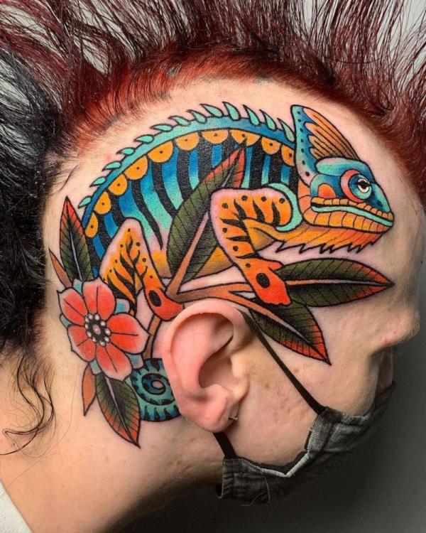 40 Chameleon Tattoo Designs with Meaning