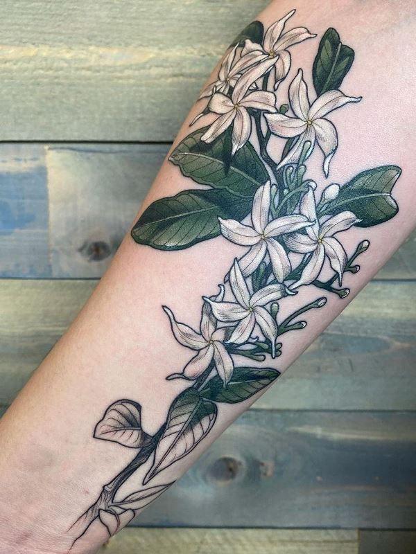 30 Blossoming Ideas: Enchanting Jasmine Tattoo Designs