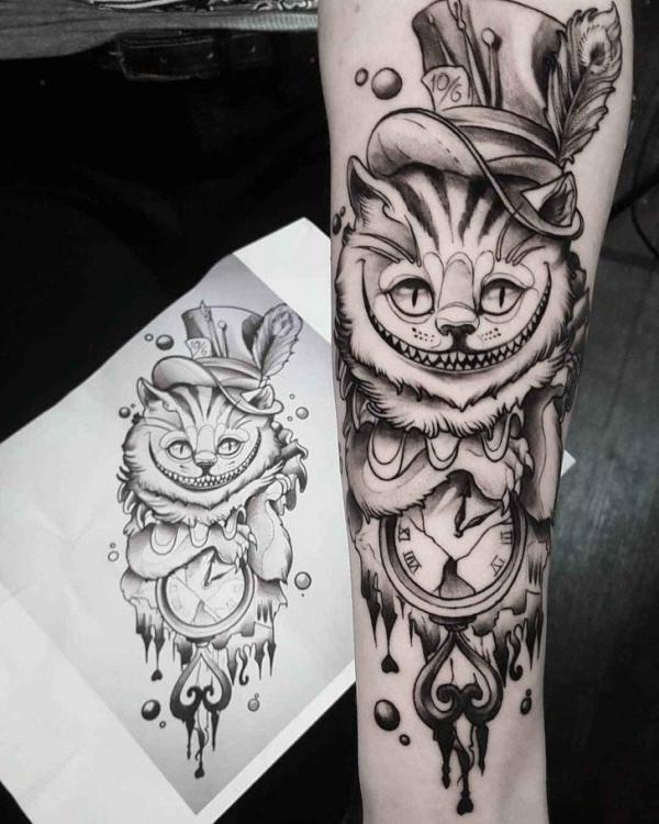 Cheshire Cat Tattoo Designs: A Journey into Wonderland