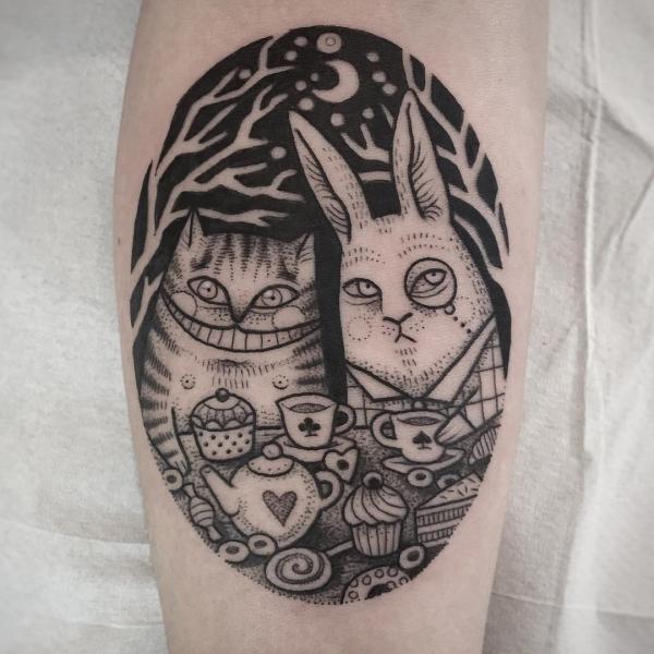 Cheshire Cat Tattoo Designs: A Journey into Wonderland