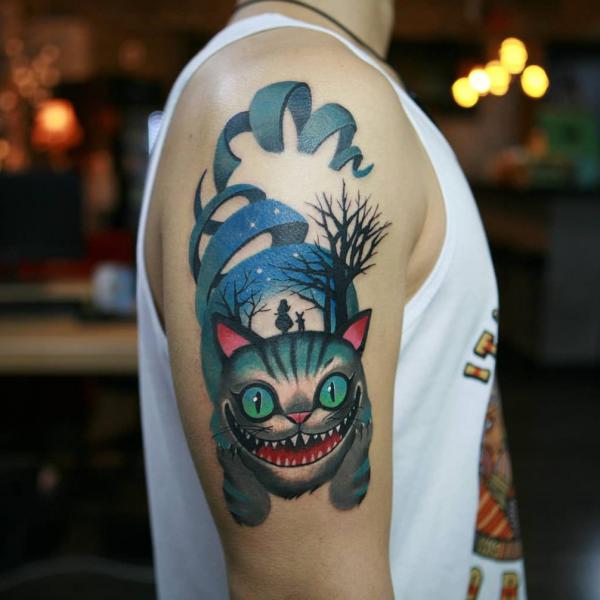 Cheshire Cat Tattoo Designs: A Journey into Wonderland