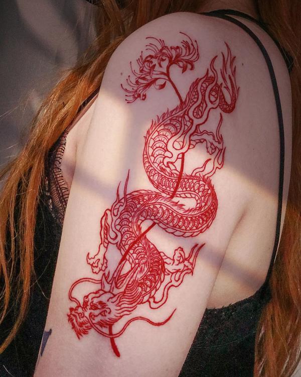 50 Red Dragon Tattoo Designs with Meaning