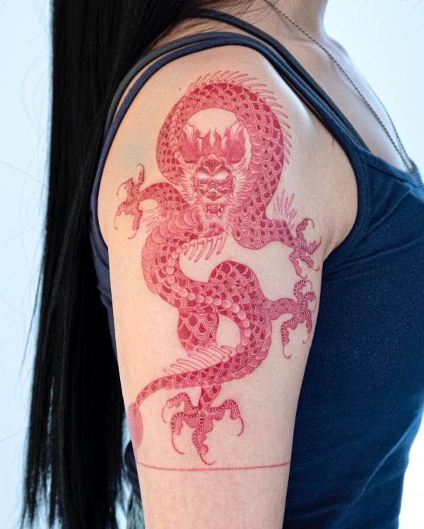 50 Red Dragon Tattoo Designs with Meaning