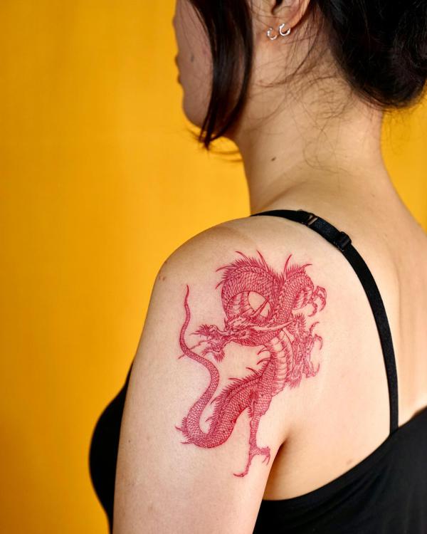 50 Red Dragon Tattoo Designs with Meaning