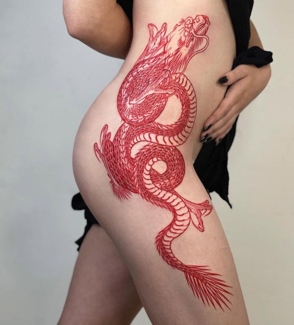 50 Red Dragon Tattoo Designs with Meaning