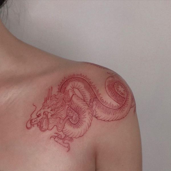 50 Red Dragon Tattoo Designs with Meaning