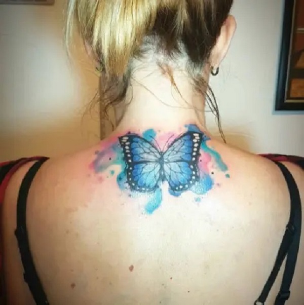 30 Butterfly Neck Tattoo Designs with Meaning