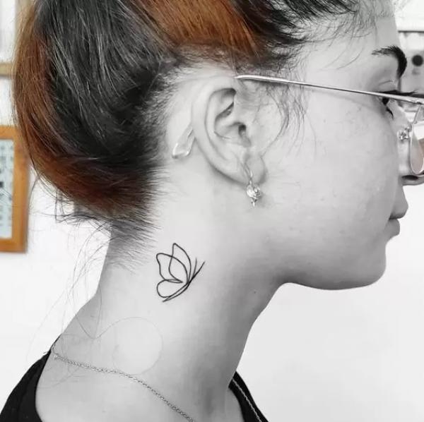 30 Butterfly Neck Tattoo Designs with Meaning