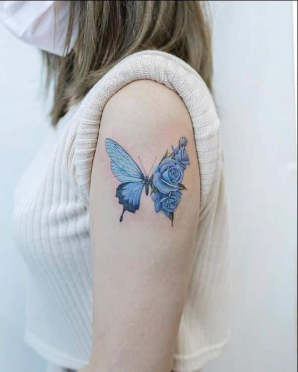 40 Rose and Butterfly Tattoo Designs with Meaning