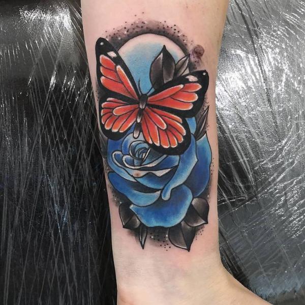 40 Rose and Butterfly Tattoo Designs with Meaning