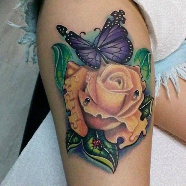 40 Rose and Butterfly Tattoo Designs with Meaning