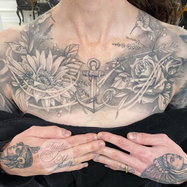 20 Beautiful Sunflower and Rose Tattoo Designs