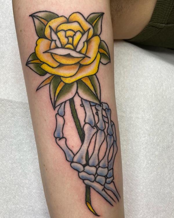 Yellow Rose Tattoo: A Burst of Sunshine on Your Skin