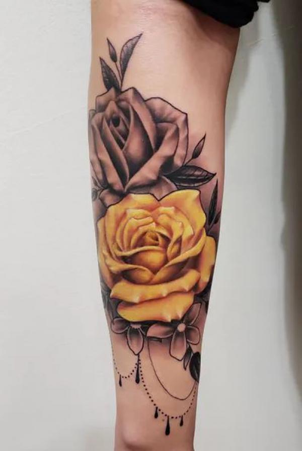 Yellow Rose Tattoo: A Burst of Sunshine on Your Skin
