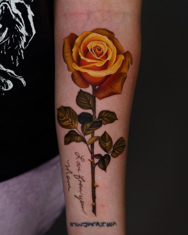 Yellow Rose Tattoo: A Burst of Sunshine on Your Skin