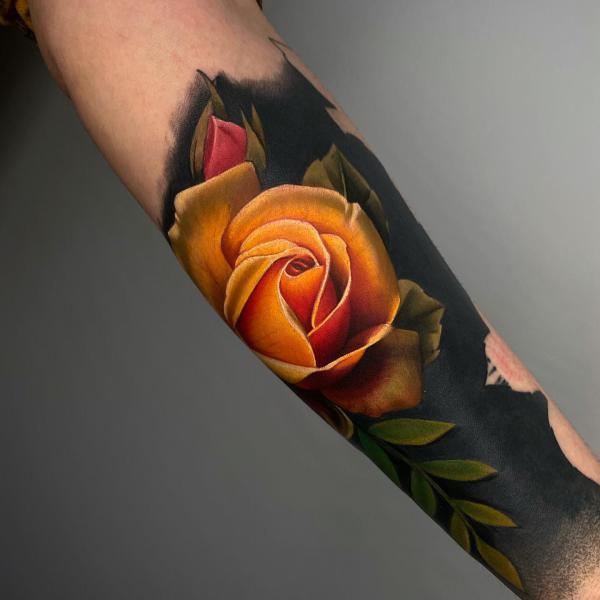 Yellow Rose Tattoo: A Burst of Sunshine on Your Skin
