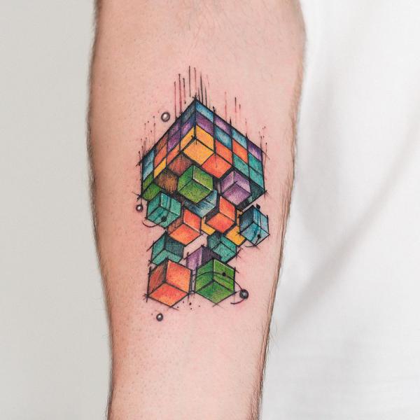 Rubik's Cube Tattoo: A Blend of Complexity and Creativity