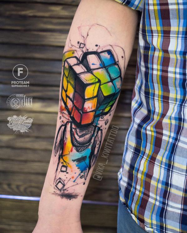 Rubik's Cube Tattoo: A Blend of Complexity and Creativity