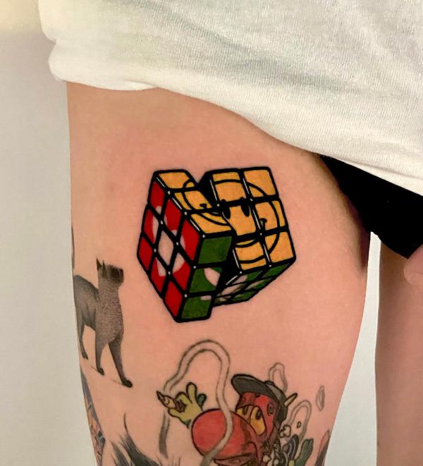 Rubik's Cube Tattoo: A Blend of Complexity and Creativity