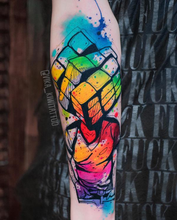 Rubik's Cube Tattoo: A Blend of Complexity and Creativity