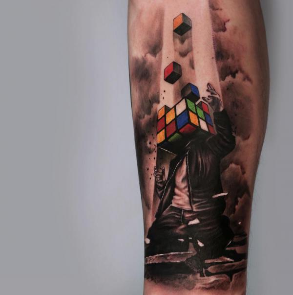 Rubik's Cube Tattoo: A Blend of Complexity and Creativity