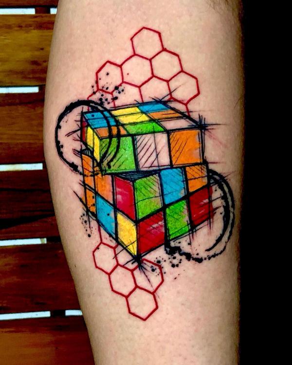 Rubik's Cube Tattoo: A Blend of Complexity and Creativity