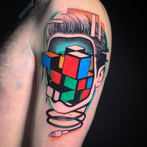 Rubik's Cube Tattoo: A Blend of Complexity and Creativity