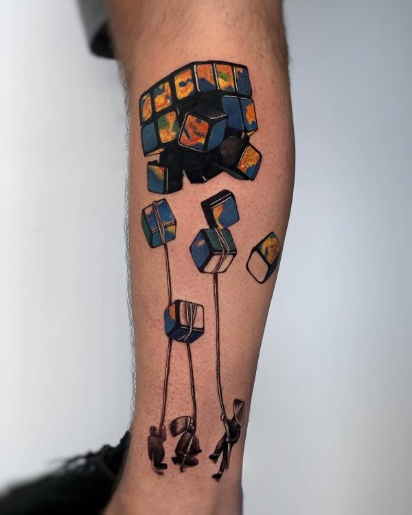 Rubik's Cube Tattoo: A Blend of Complexity and Creativity