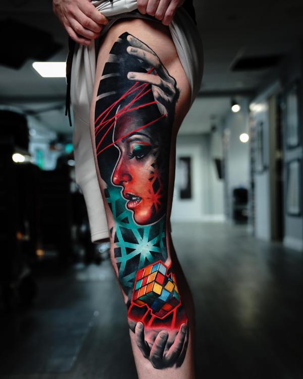 Rubik's Cube Tattoo: A Blend of Complexity and Creativity
