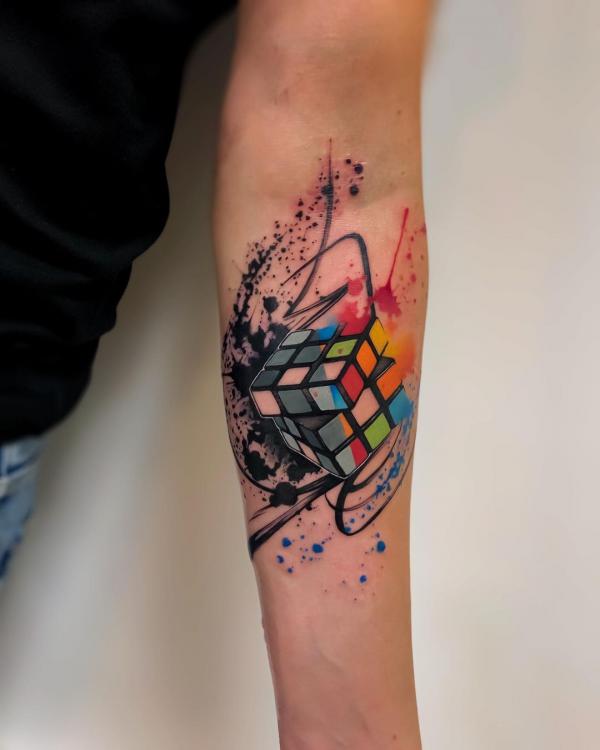 Rubik's Cube Tattoo: A Blend of Complexity and Creativity