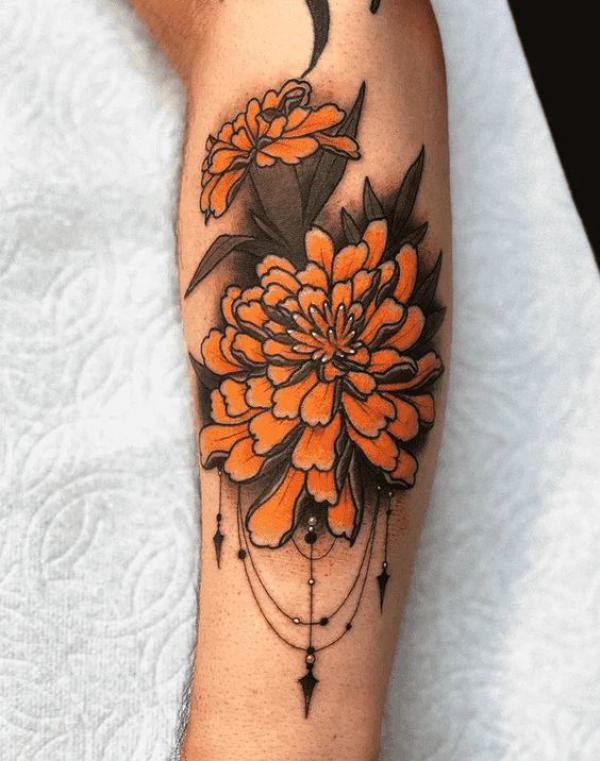 40 Marigold Tattoo Designs with Meaning