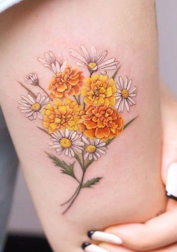40 Marigold Tattoo Designs with Meaning