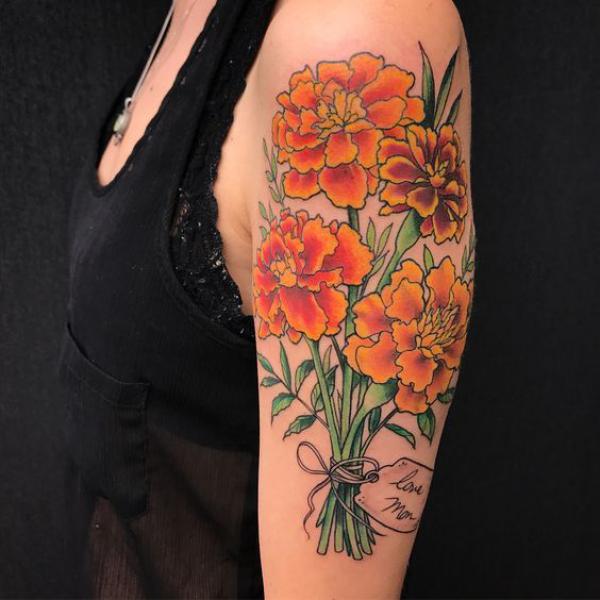 40 Marigold Tattoo Designs with Meaning